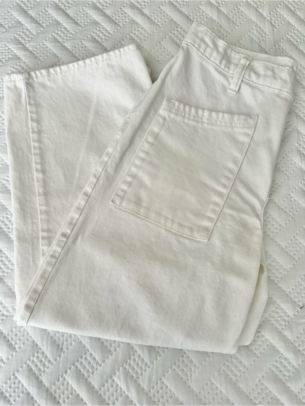 Lucky Brand White Denim High Rise Wide Leg Crops NawOT Size 8/29 - Picture 2 of 8